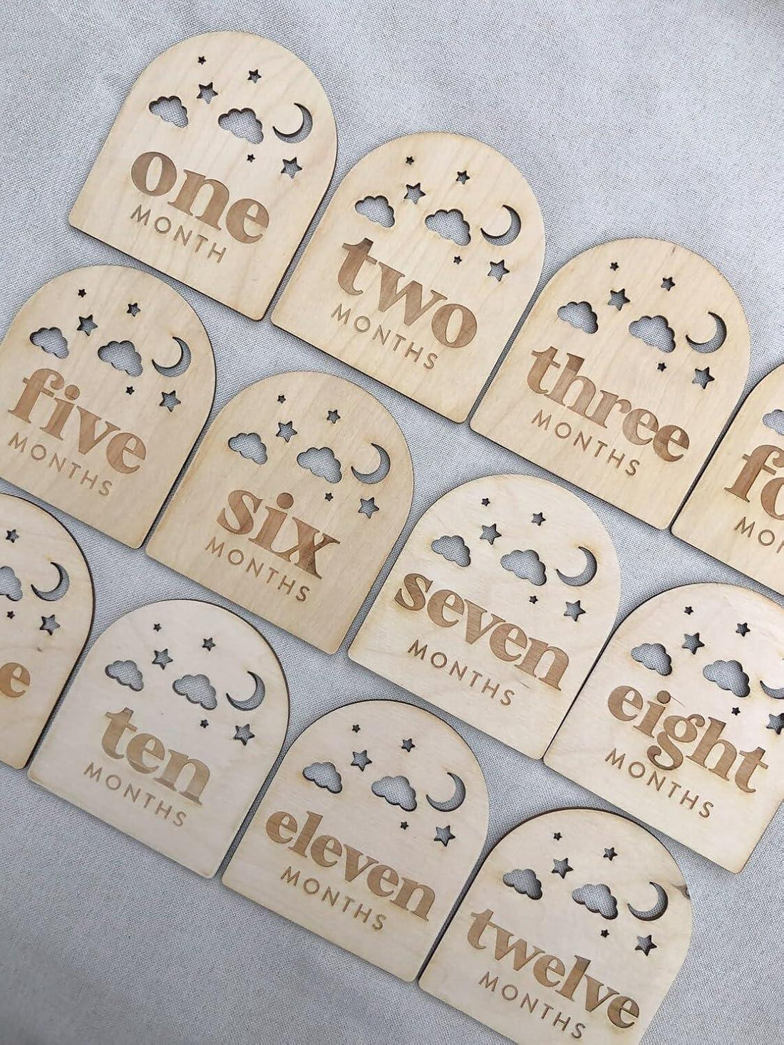 Haoser Monthly Baby Milestones Moon, Stars and Clouds