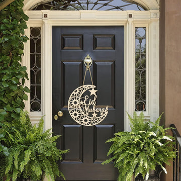 Haoser Eid Wreath - Eid Mubarak Sign (12 inches) - Ramadan Decorations for Home - Ramadan Decor -Ramadan Door Decoration - Ramadan Sign 2024- Ramadan Gifts - Haoser