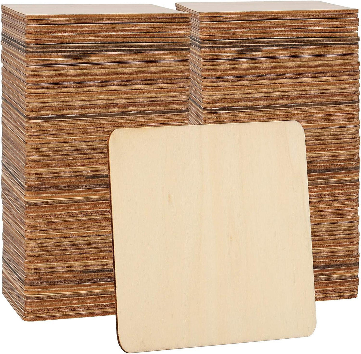 Haoser Wood Squares for Crafts, Unfinished Wooden Square Cutouts,Unfinished Round Square Wood Slices Board for Resin Art, Mandala Art, Pyrography, Painting, MDF Square Board - Haoser