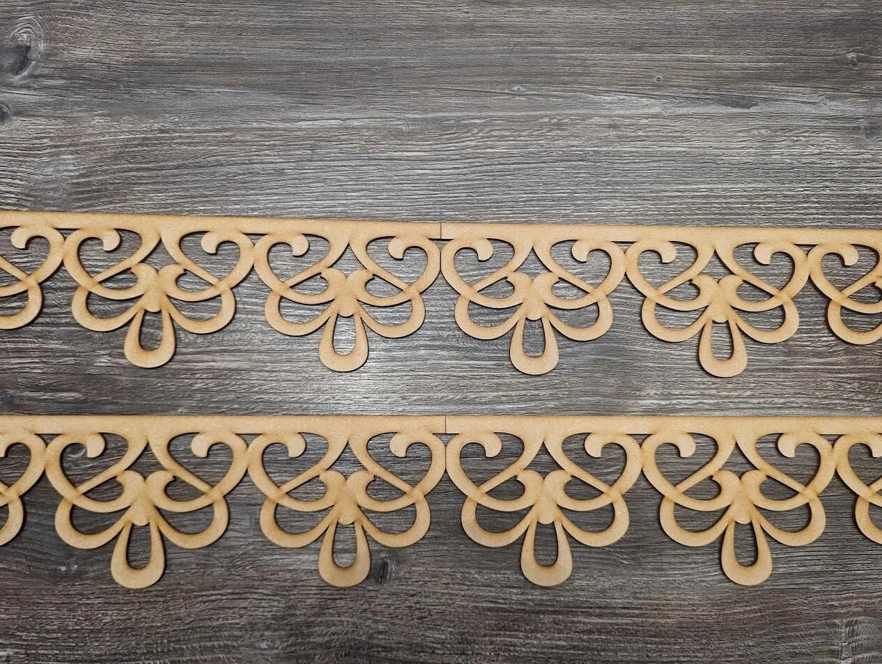 5 Pcs MDF Decorative Wood Border Embellishments – MDF Trim for Wall Decor, Furniture, DIY Crafts, Scrapbooking, and Art Projects (12x4 Inch)