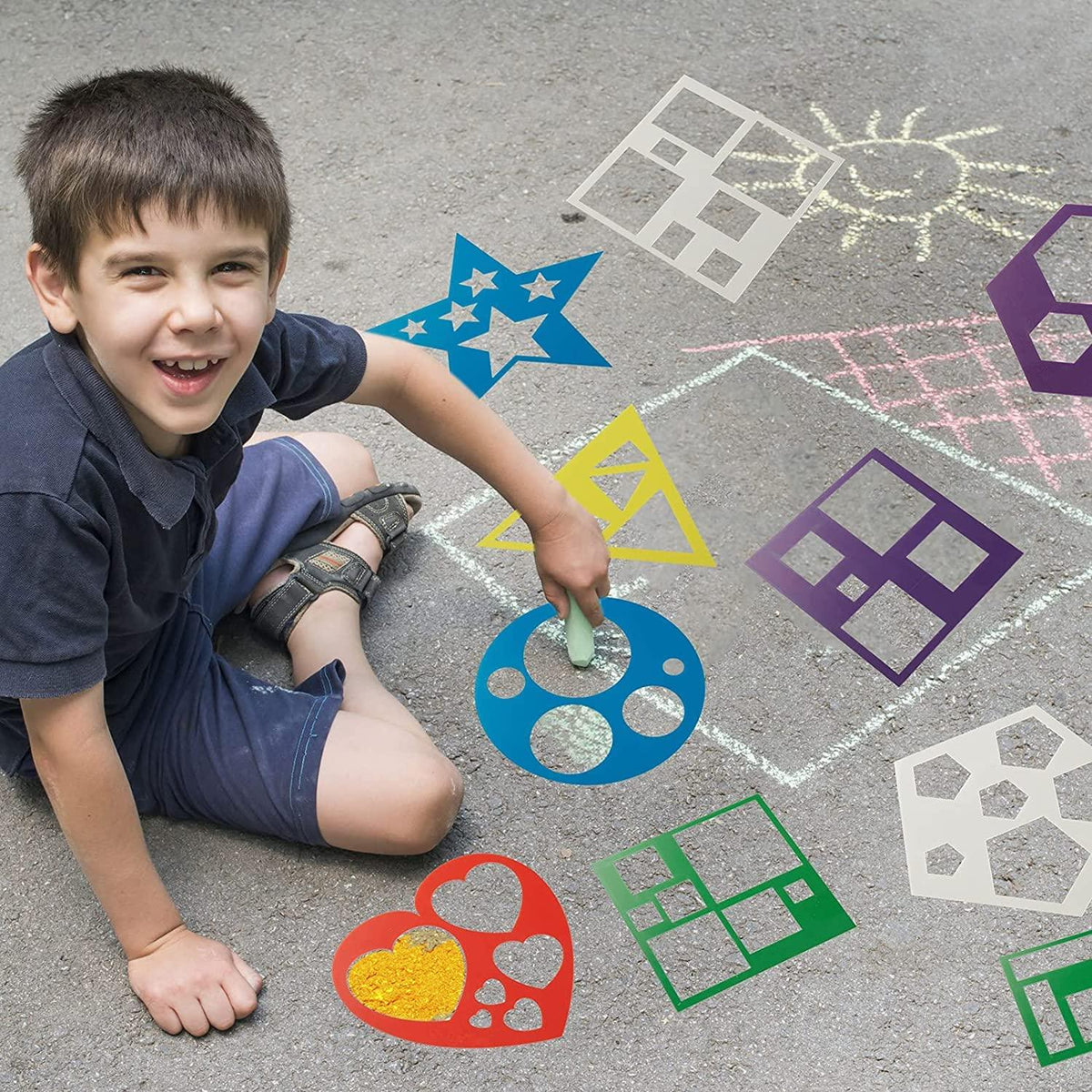 Haoser Wooden Shape Stencil Set for Kids Learning Tool for Toddlers and Preschooler (Beige Colour-4 in) - Haoser