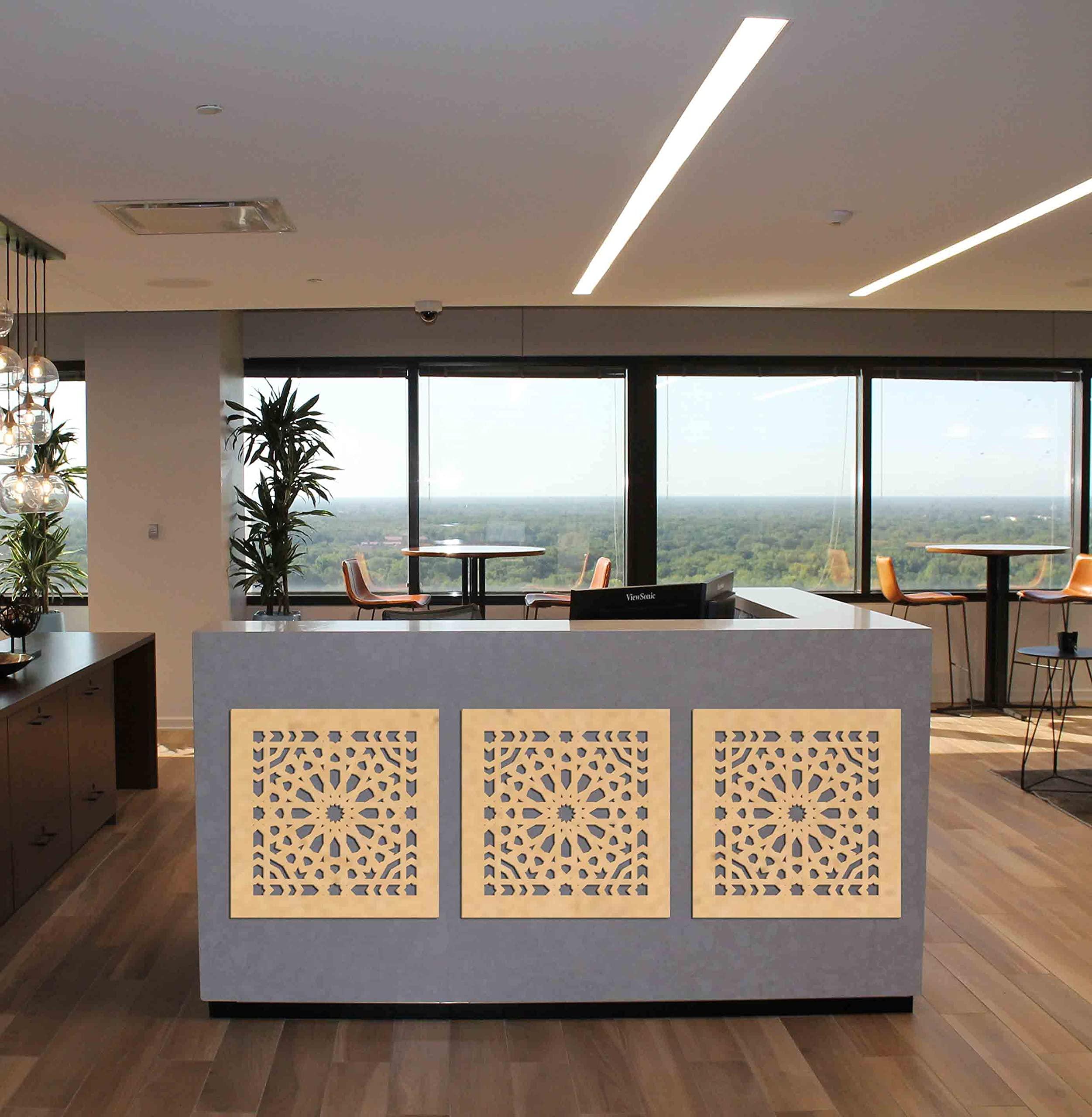 Haoser Birch Ply-3mm Wooden Panel for Room Divider/Partition, Wall Decor Pack of 1 Geometric Laser Cut Carved Panel  (Panle-13) - Haoser