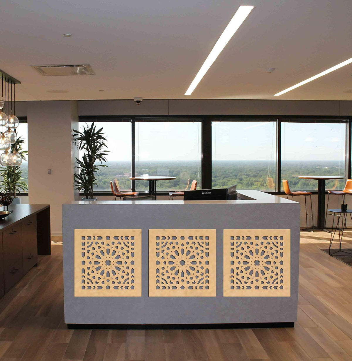 Haoser Birch Ply-3mm Wooden Panel for Room Divider/Partition, Wall Decor Pack of 1 Geometric Laser Cut Carved Panel  (Panle-13) - Haoser