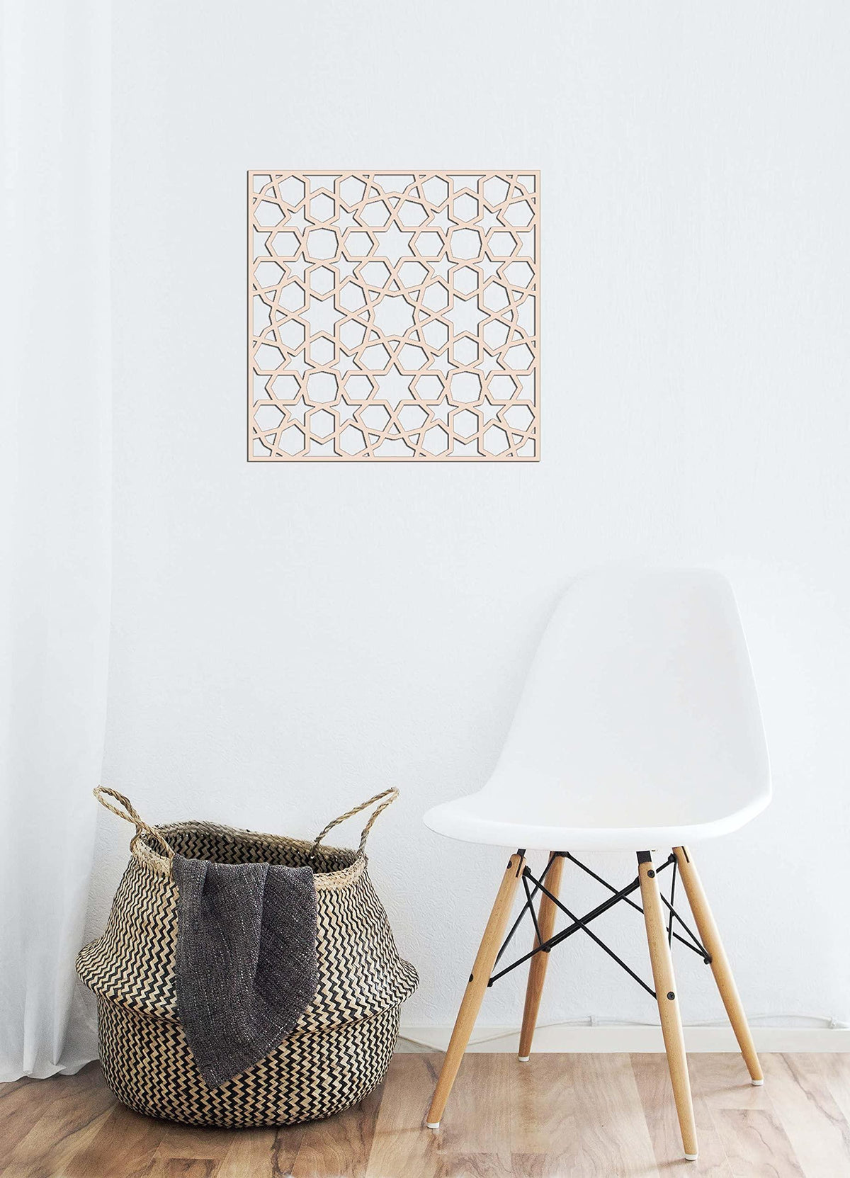 Haoser Wall Hanging Wooden Carved Panel for Room Partition, Cabinet Doors, Windows (Square Panel-5) - Haoser