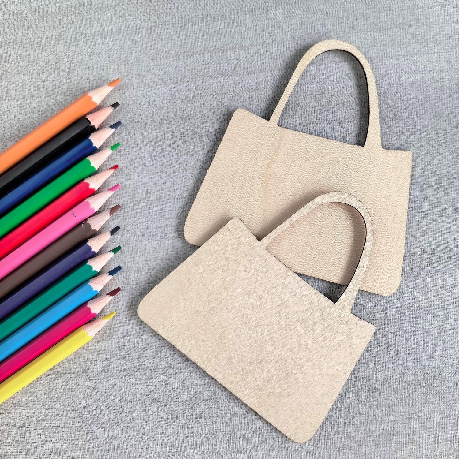 30 Pack 4 Inch Wood Handbag Purse Cutouts Unfinished Wood Handbag Purse Crafts Wooden Handbag