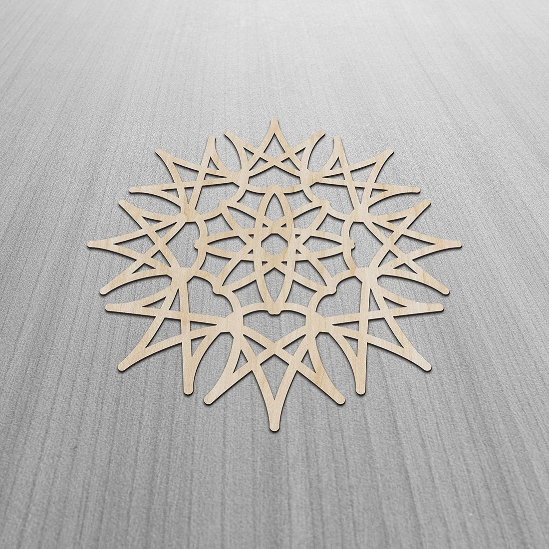 Haoser Mandala Wooden Wall Art, Whirl Look Lattice Abstarct Geometric, Birch Wood Plywood Rustic Wall Art Accent for Hallway Bedroom Living Room Cafes and Offices (Mandala Design-26_30CM) - Haoser