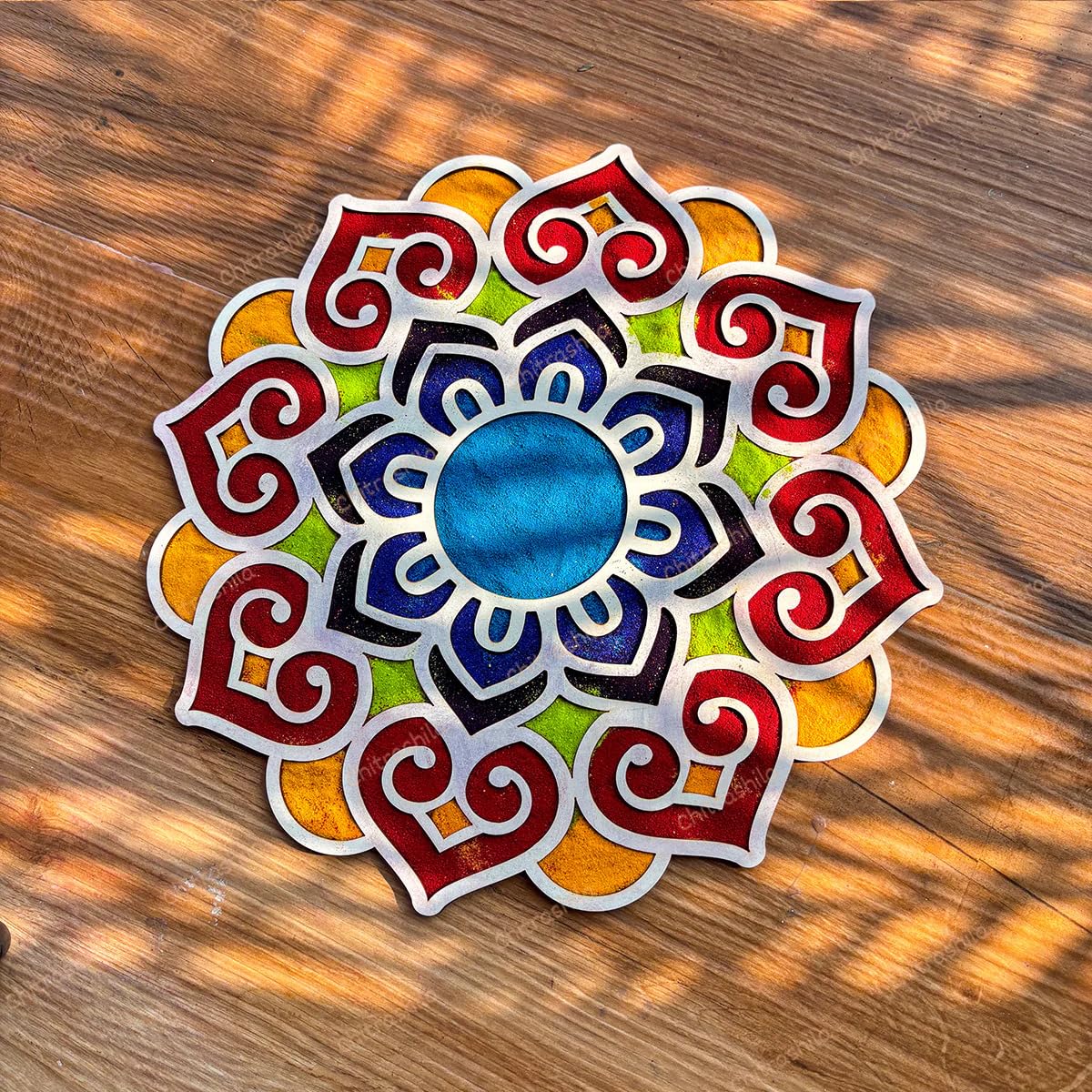 Wooden MDF Rangoli for Diwali Decoration | 12x12 Inch Pine MDF Rangoli Art | Reusable Craft Base for Mandala & Lippan Art Festive Decor Plate for Floor or Wall