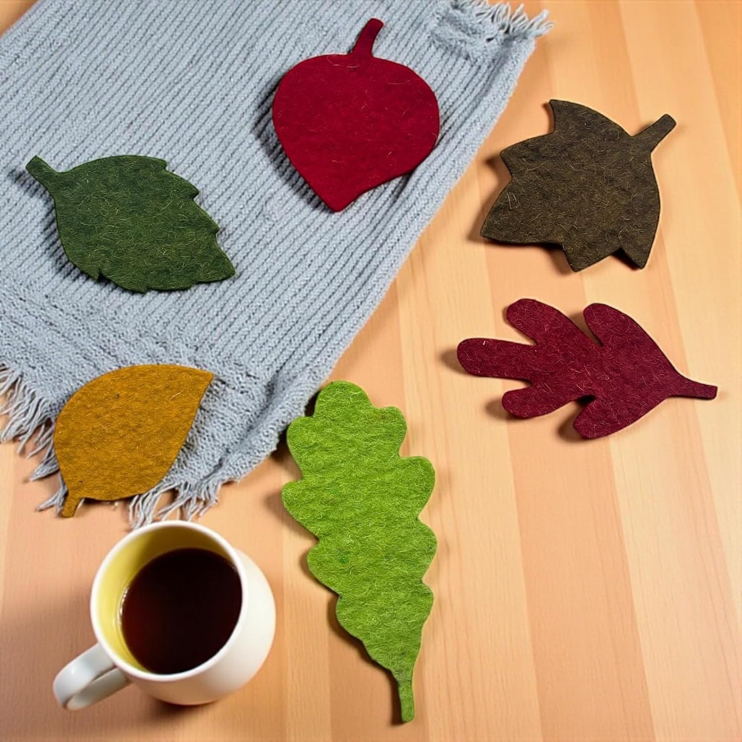 15 Pcs Felt Leaves Die Cuts for DIY Craft & Fall Decoration | Autumn Leaves Craft Shapes