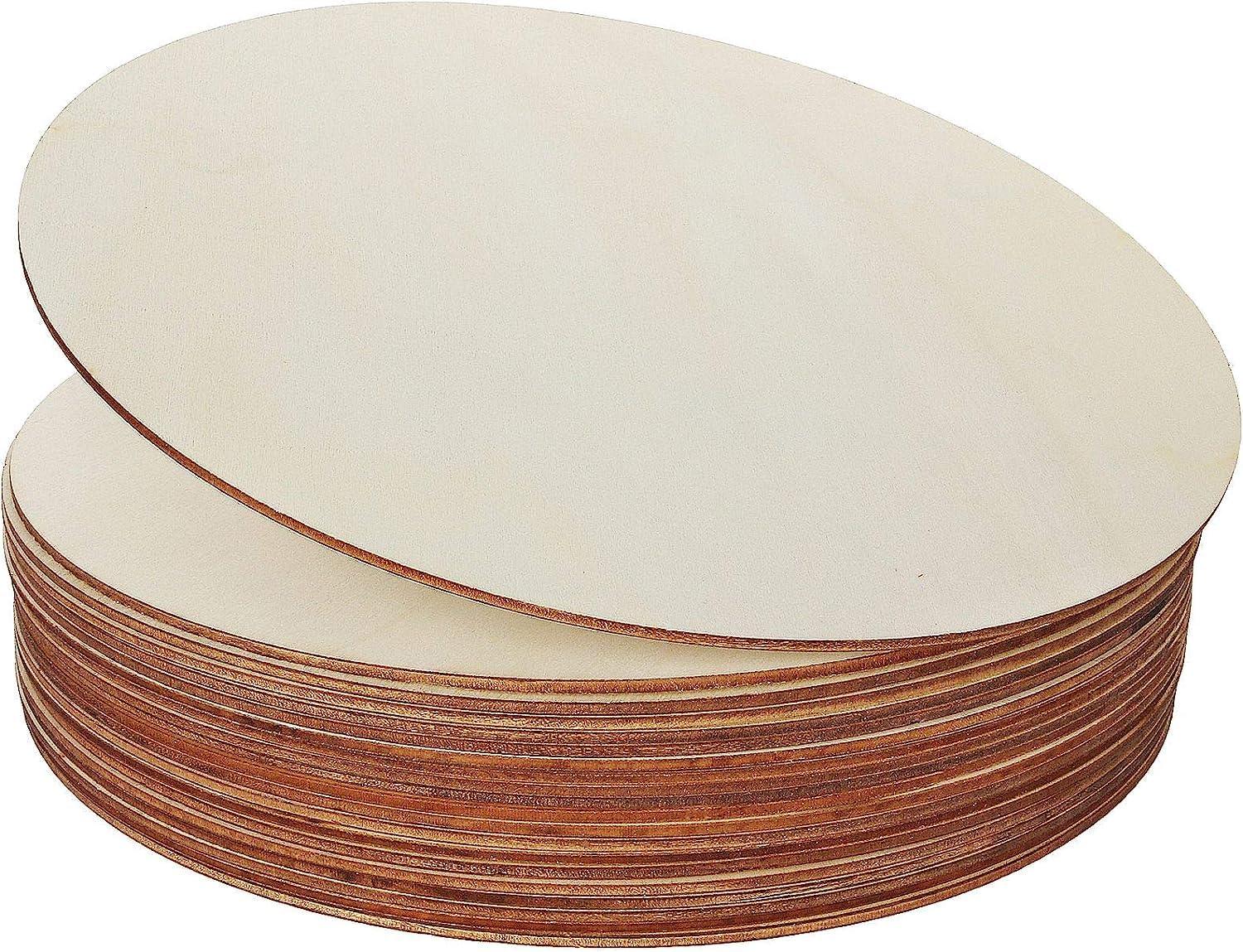 Haoser Circle MDF Pine Wood 1 inch -2.5 mm Thick Wood Circles for Crafts, Unfinished Wooden Circle Cutouts, Circle Wood Slices Board for Resin Art, Mandala Art, Pyrography, Painting - Haoser