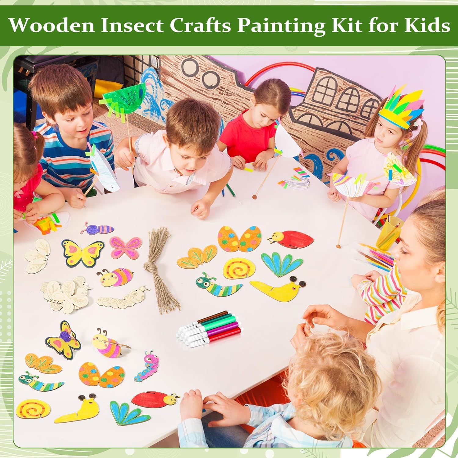 DIY 3D Insect Wooden Craft Painting Kit for Kids | Butterfly Dragonfly Snail Craft Set