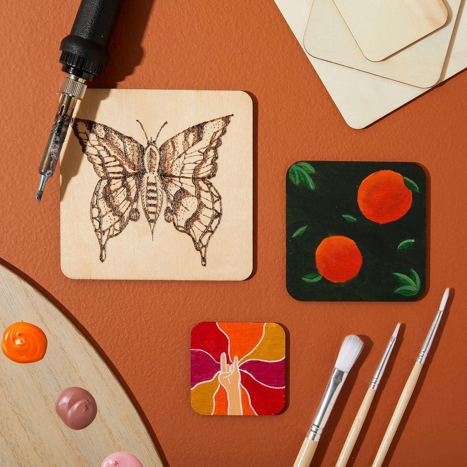 Haoser 30 Pack Unfinished Wood Squares for Crafts,Unfinished Squares MDF Cutouts for Art and Craft for Resin Art, Pyrography, Painting (2,3, 4 in Sizes) - Haoser