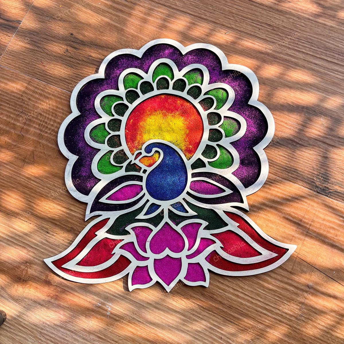 Wooden MDF Rangoli for Diwali Decoration | 12x12 Inch Pine MDF Rangoli Art | Reusable Craft Base for Mandala & Lippan Art Festive Decor Plate for Floor or Wall