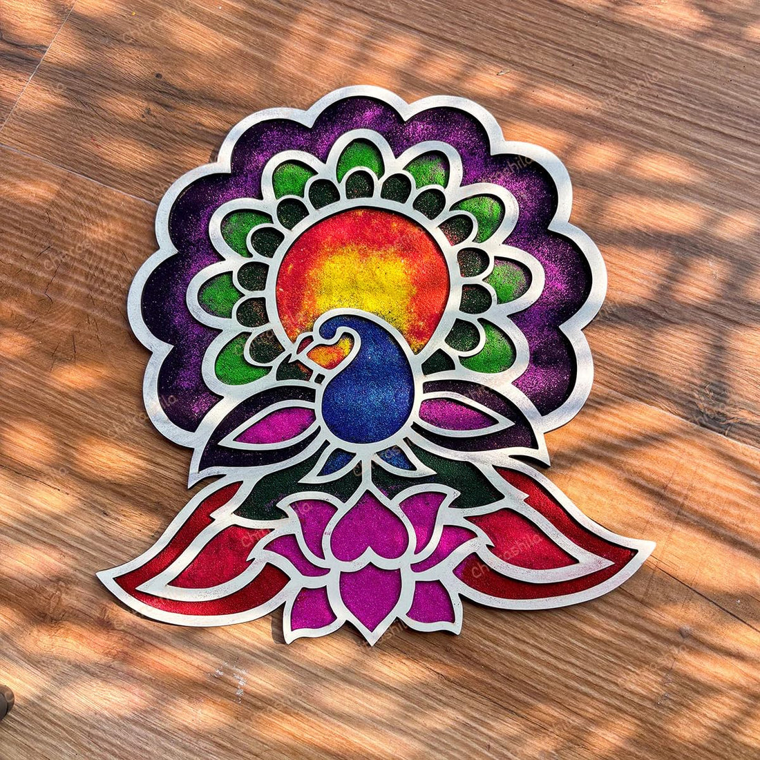 Wooden MDF Rangoli for Diwali Decoration | 12x12 Inch Pine MDF Rangoli Art | Reusable Craft Base for Mandala & Lippan Art Festive Decor Plate for Floor or Wall