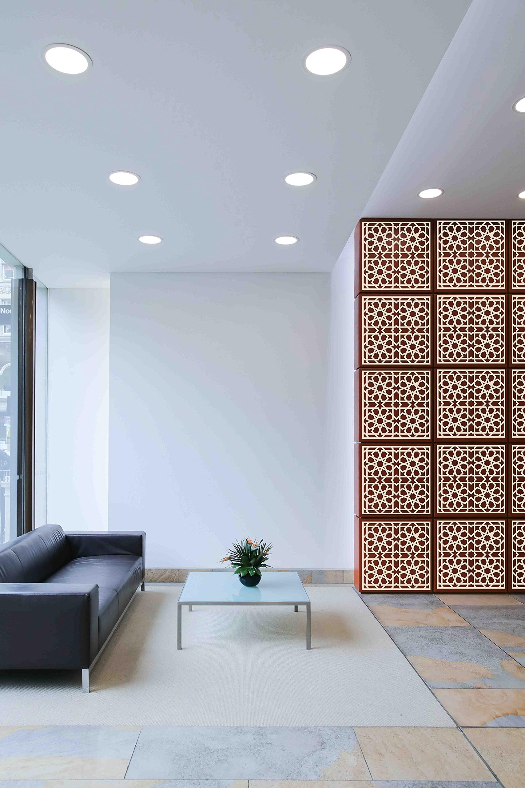 Haoser Wall Hanging Wooden Carved Panel for Room Partition, Cabinet Doors, Windows (Square Panel-3) - Haoser