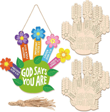 Set of 12 Sunday School Craft Kit “God Says You are” Handprint Flower DIY