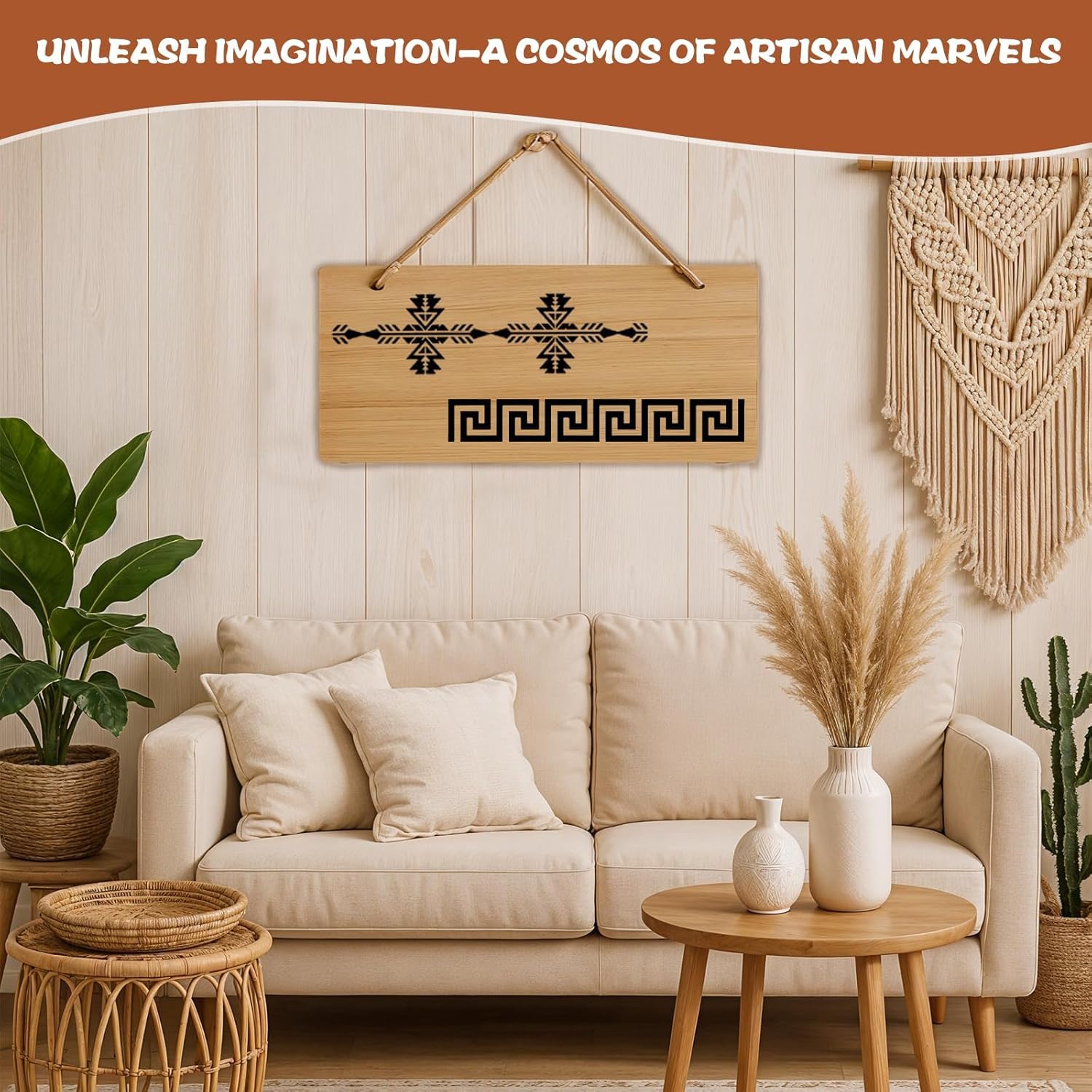 12 Pcs Boho Borders Pattern Stencil – Reusable Aztec Geometric Stencils for Painting