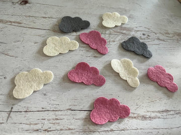 10 Pcs Felt Cloud Die Cuts for DIY Craft & Decoration | Soft Felt Cloud Shapes