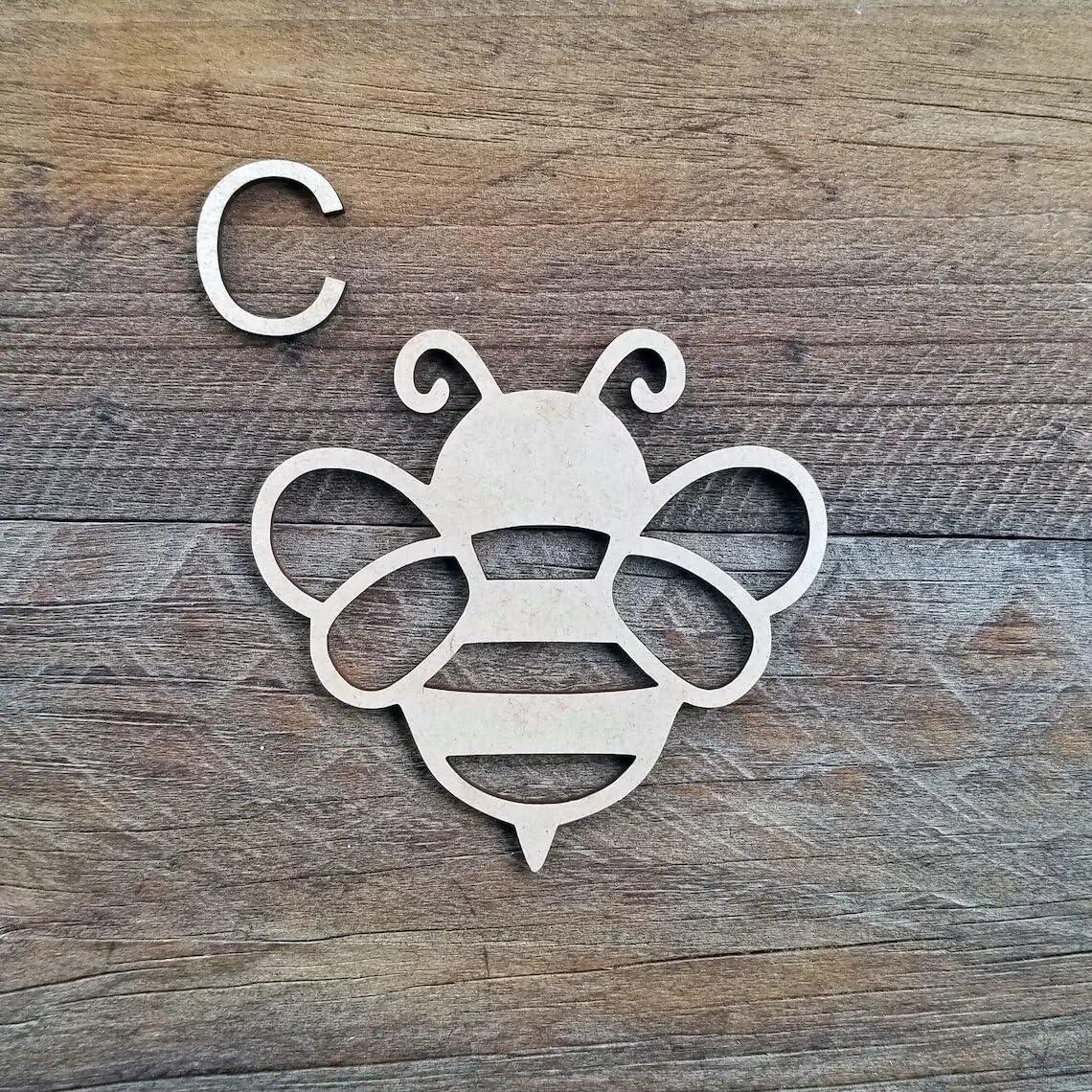 Haoser Pack of 20 Bee Unfinished Blank Wooden Cutouts Craft for Children's Painting DIY Room Decoration Gift Giving Surprise (1.9 Inch) Bee Bumble Bee Theme Cutout Birthday Decoration - Haoser