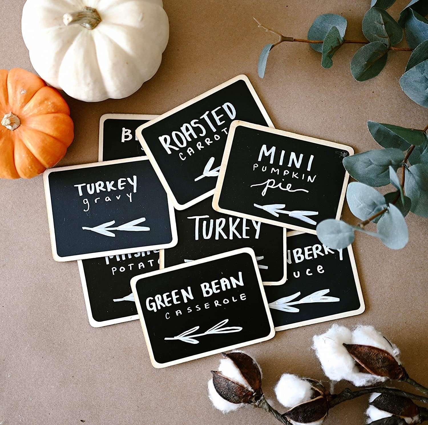 Haoser Chalkboard Labels Mini Chalkboards Signs, 20 Pack Small Chalkboards Blackboard with Easel Stand for Weddings, Birthday Parties, Message Board Signs and Event Decorations - Haoser