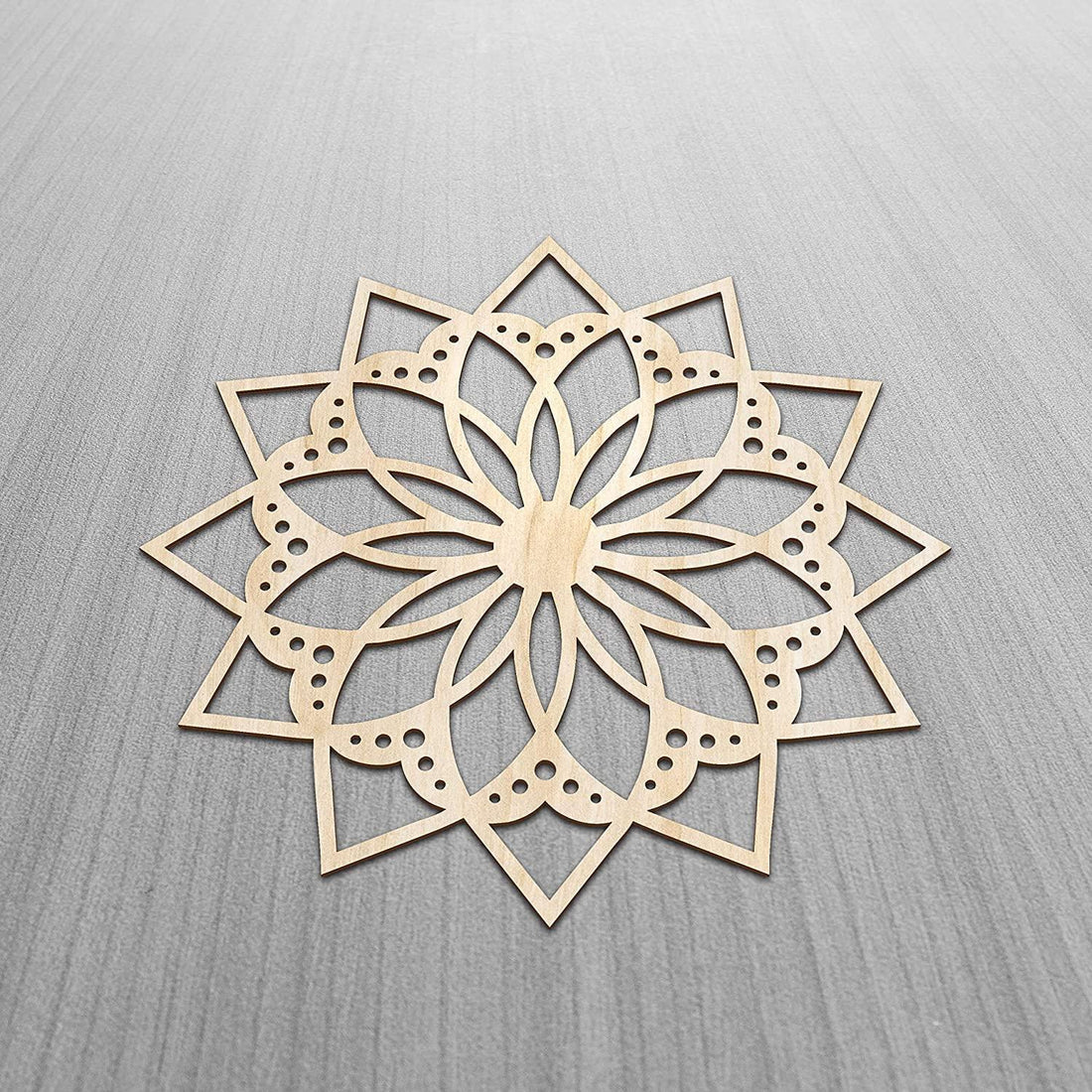 Haoser Mandala Wooden Wall Art, Traditional Star Ornament Polygonal Details, Birch Wood Plywood Rustic Wall Art Accent for Hallway Bedroom Living Room Cafes and Offices (Mandala Design-6_30CM) - Haoser