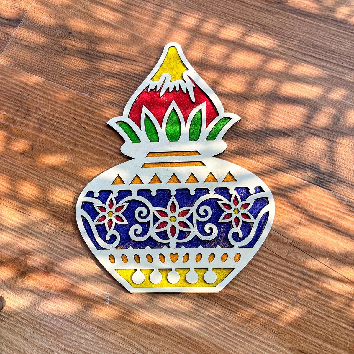 Wooden MDF Rangoli for Diwali Decoration | 12x12 Inch Pine MDF Rangoli Art | Reusable Craft Base for Mandala & Lippan Art Festive Decor Plate for Floor or Wall