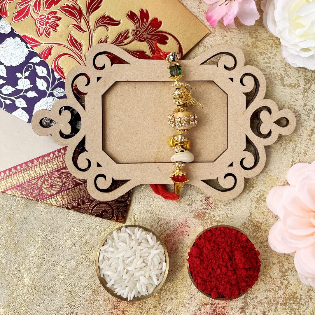 Pack of 2 Mini Platter Photo Magnet – 2-Layer Wooden MDF Gift for Rakshabandhan