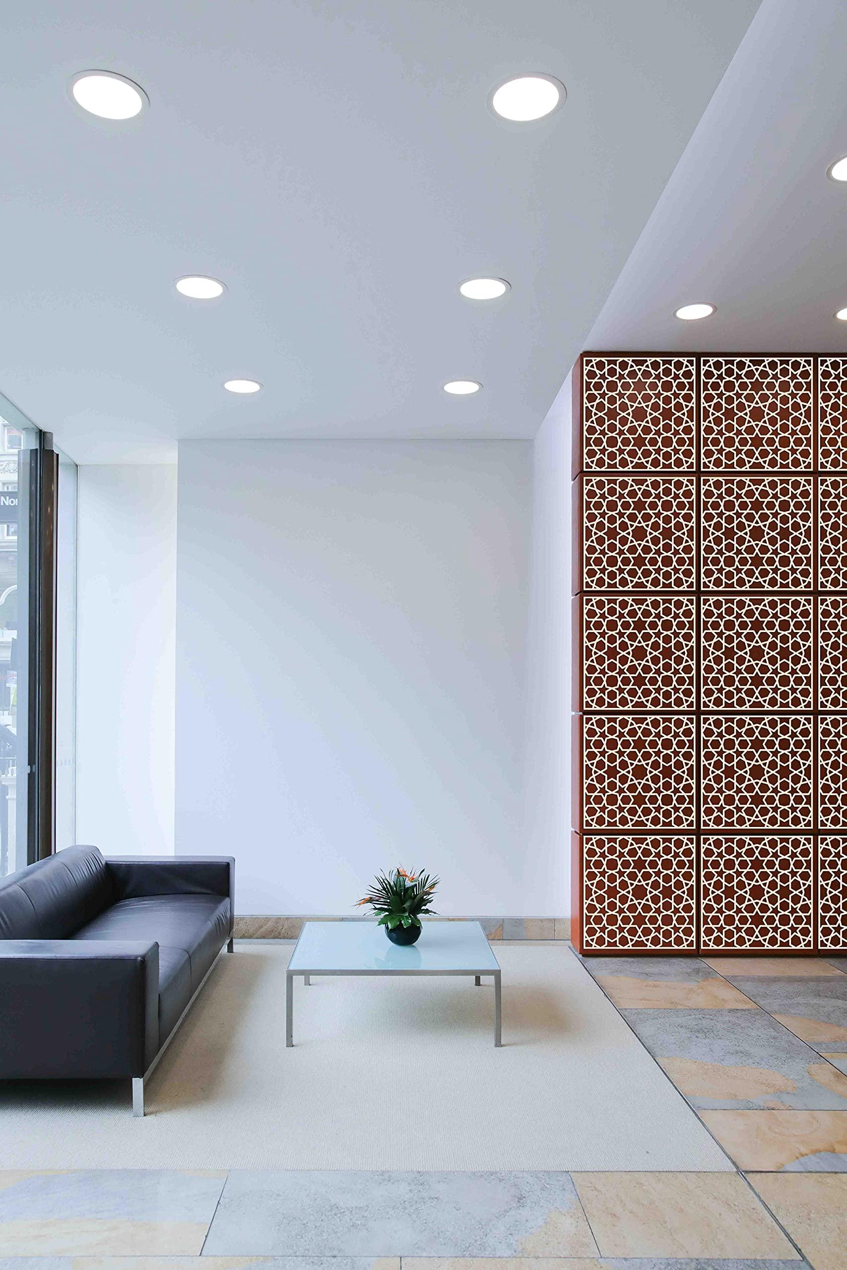 Haoser Wall Hanging Wooden Carved Panel for Room Partition, Cabinet Doors, Windows (Square Panel-5) - Haoser