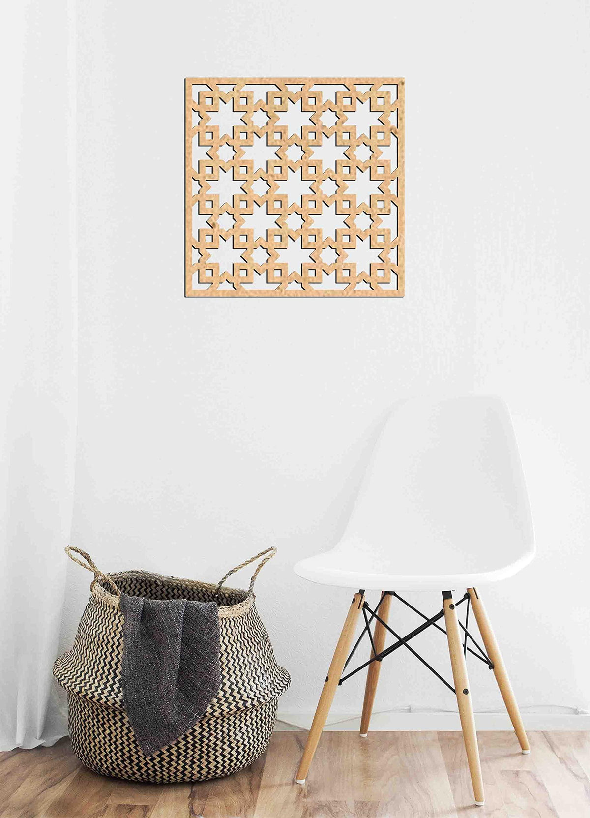 Haoser Birch Ply-3mm Wooden Panel for Room Divider/Partition, Wall Decor Pack of 1 Geometric Laser Cut Carved Panel  (Panle-2) - Haoser
