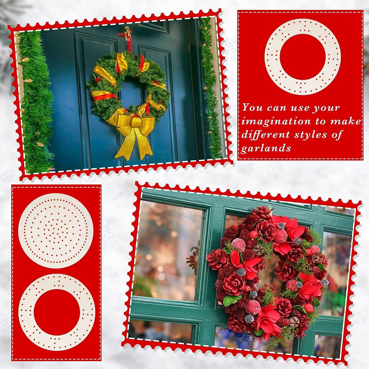 Haoser Pack of 4 pcs Wooden Floral Craft Rings, Wooden Floral Wreath Rings for Making Wedding Wreath D?cor and Wall Hanging Craft Wreath Frames for Crafts, (Inner 6.5 x Outer 8.5IN) - Haoser