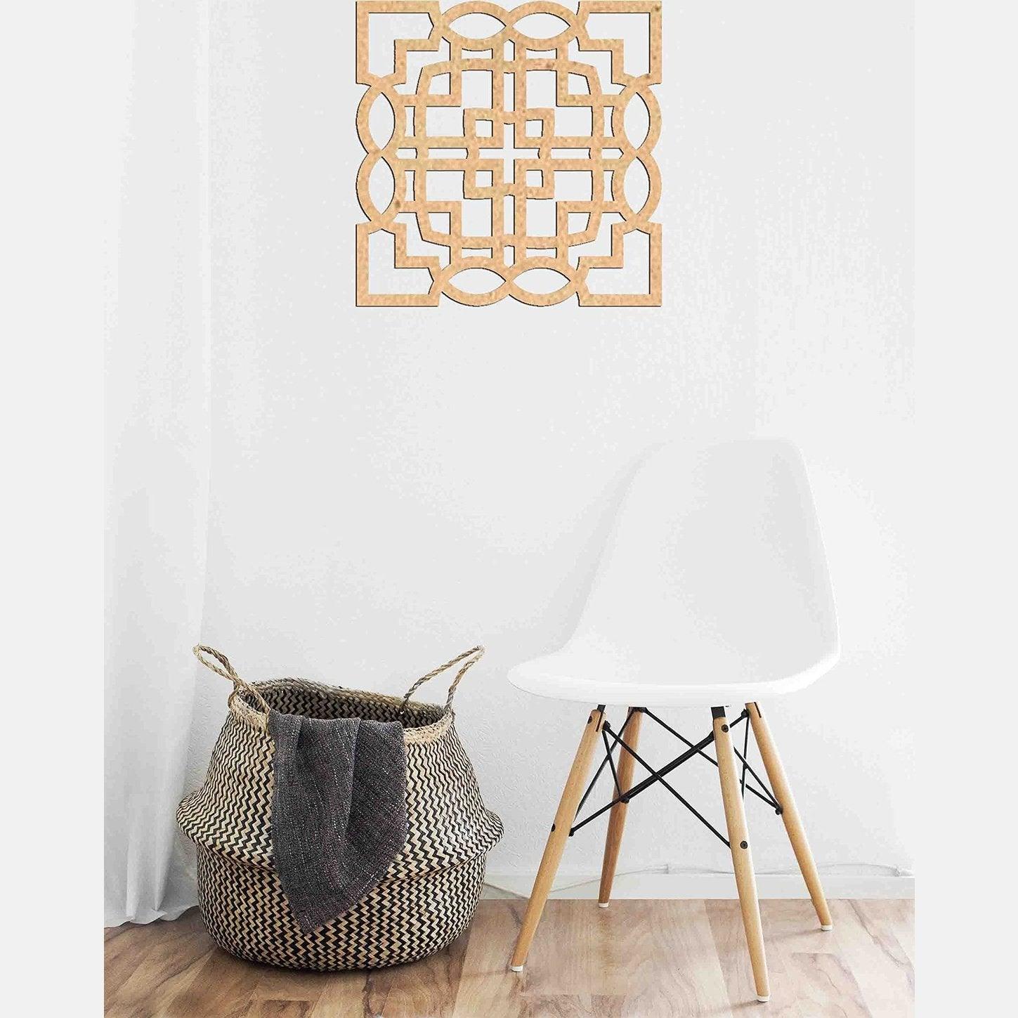 Haoser Birch Ply-3mm Wooden Panel for Room Divider/Partition, Wall Decor Pack of 1 Geometric Laser Cut Carved Panel  (Panle-6) - Haoser