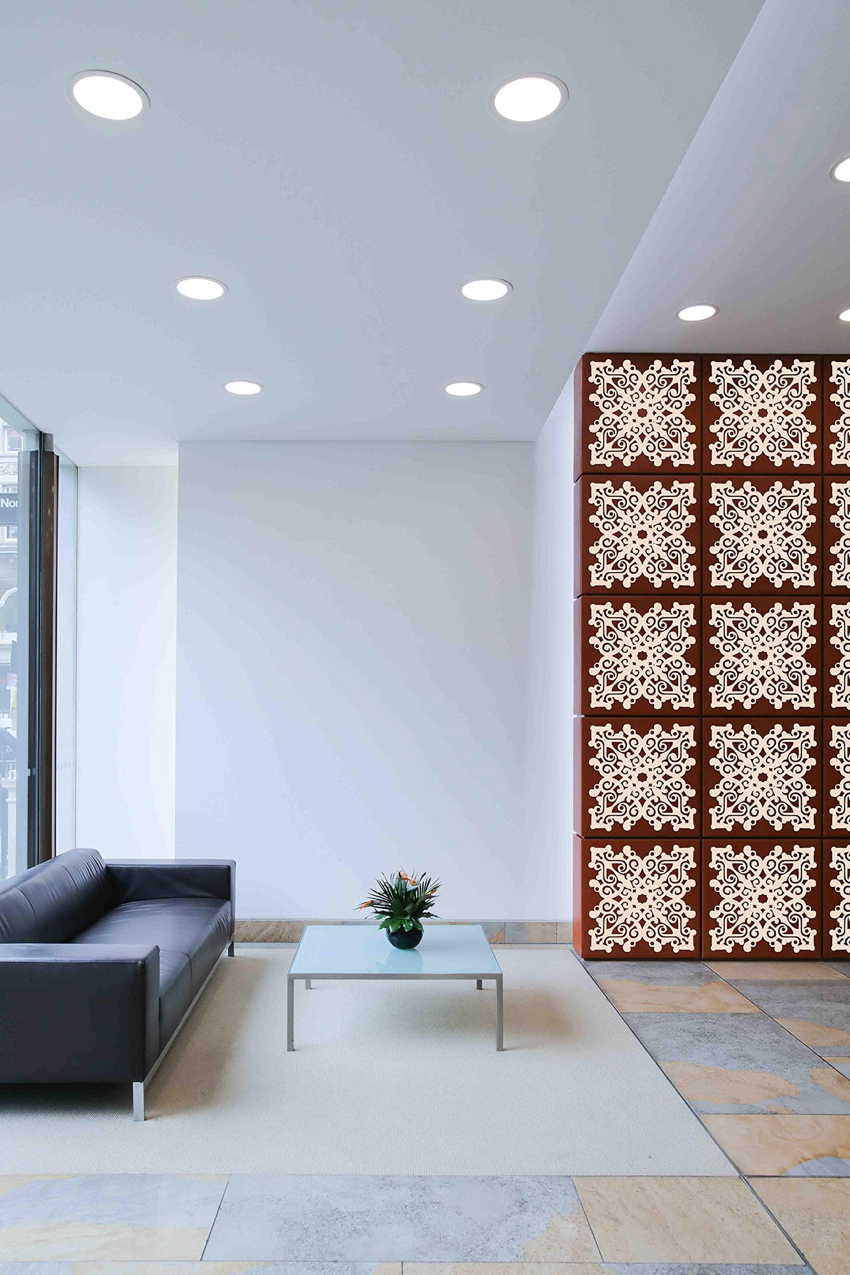 Haoser Home Décor Geometic Laser Cut Carved Panel for Living Room, Windows, Room Partition (Square Panel-12) - Haoser