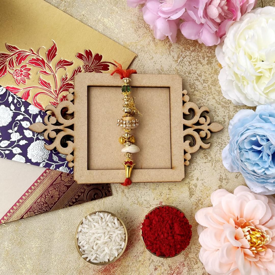 Pack of 2 Mini Platter Photo Magnet – 2-Layer Wooden MDF Gift for Rakshabandhan