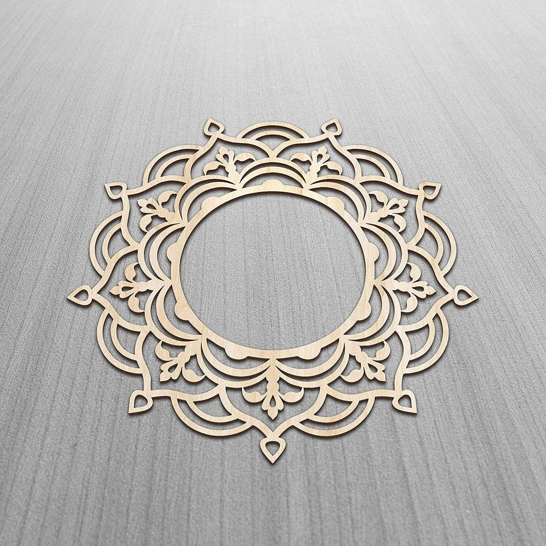 Haoser Mandala Wooden Wall Art, Traditional Star Ornament Polygonal Details, Birch Wood Plywood Rustic Wall Art Accent for Hallway Bedroom Living Room Cafes and Offices (Mandala Design-11_30CM) - Haoser