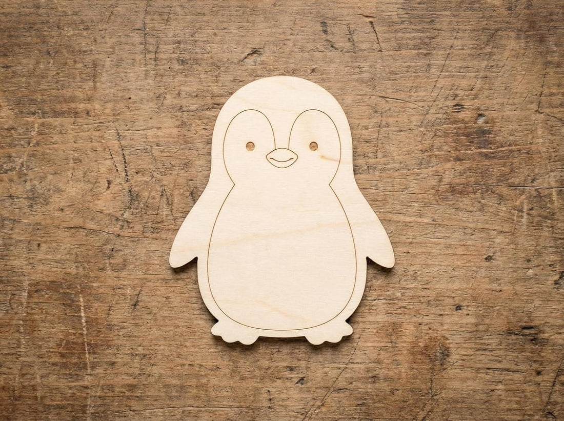 5 Pcs Wooden Penguin Craft Blanks | 4 Inch MDF Cutouts | DIY Painting Craft Shapes for Kids Art