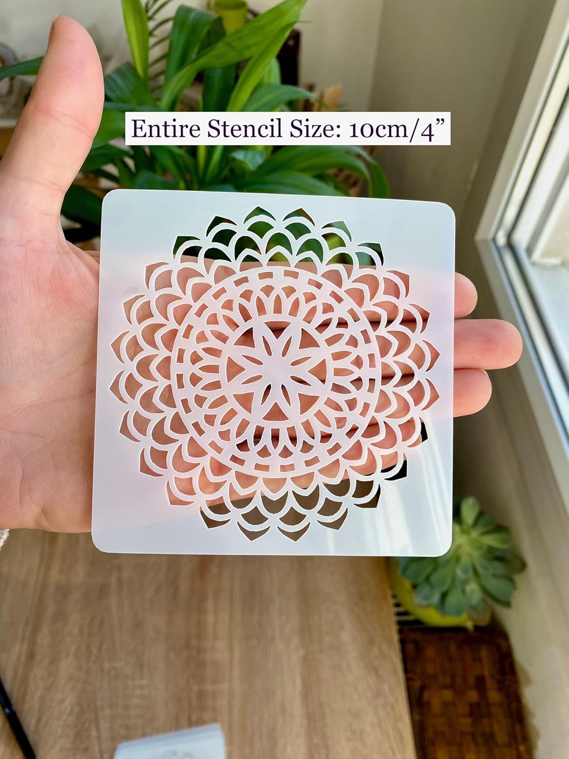 Pack of 9 Mandala Stencil for Painting – 3.93 Inch Plastic Flower Mandala Stencils