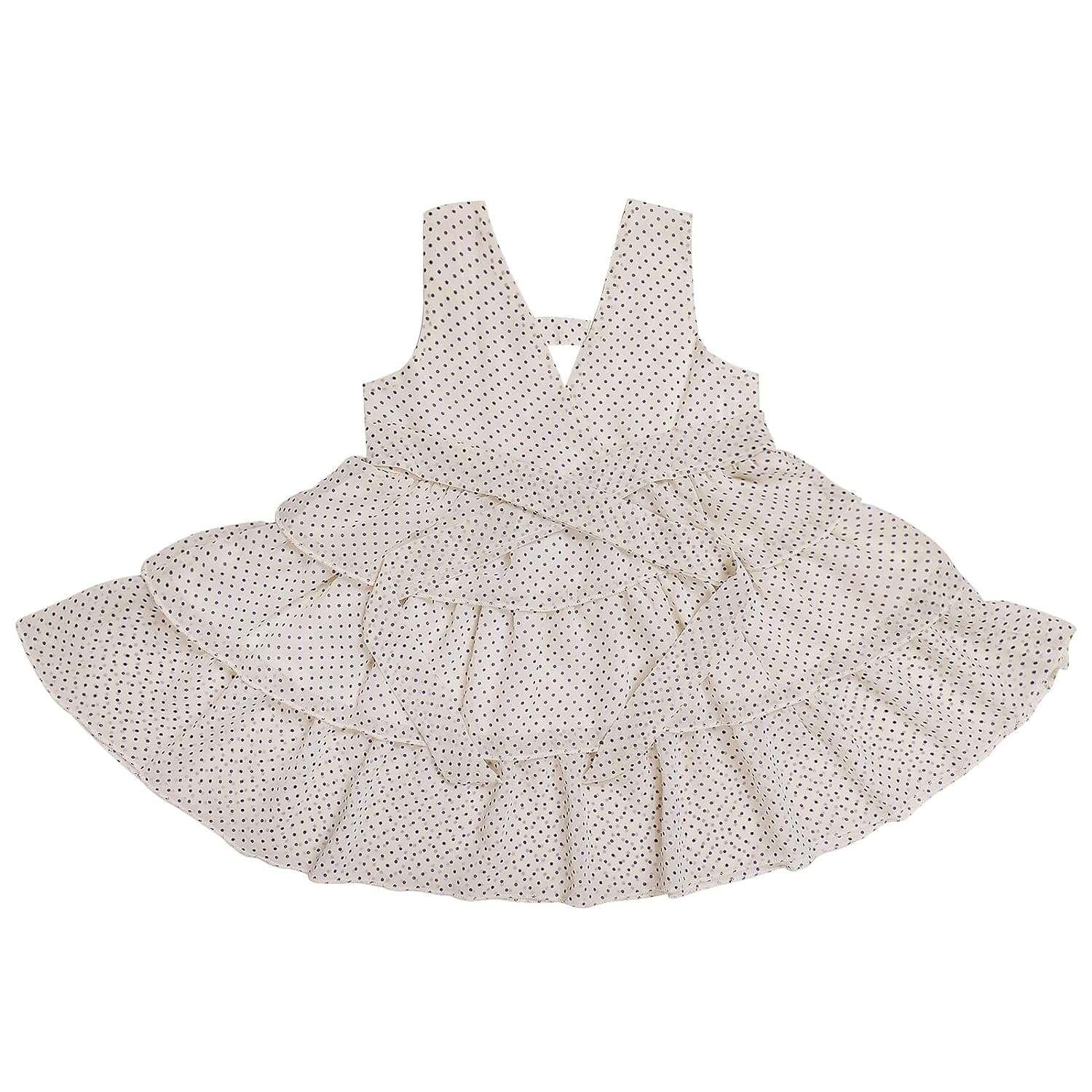 Haoser Charming Baby Girl Frock Dresses, Polka Dots Design, Comfortable Fit, and Durability Ideal for Special Occasions and Everyday Charm, Adorable Frock for Baby Girls - Haoser