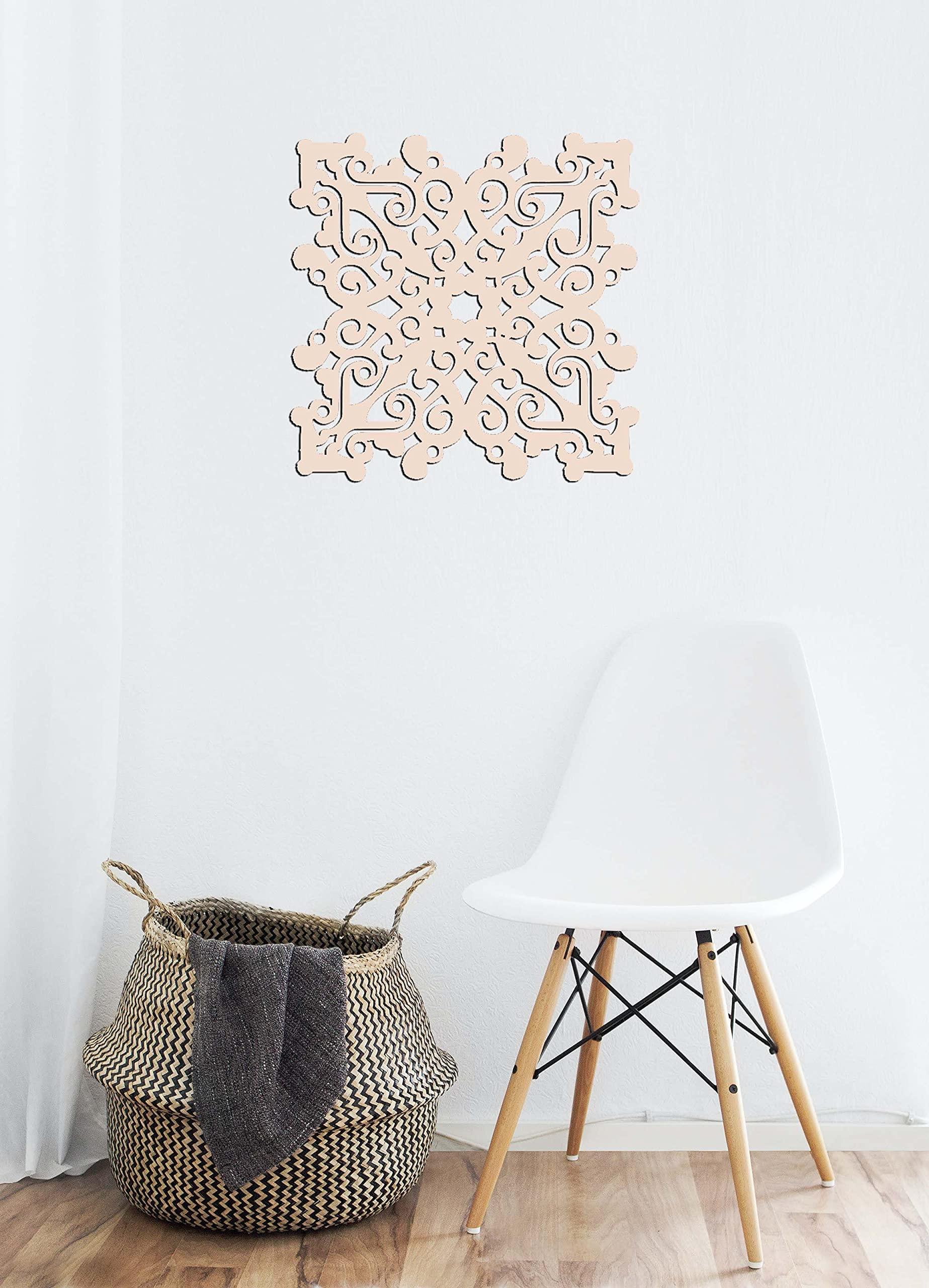 Haoser Home Décor Geometic Laser Cut Carved Panel for Living Room, Windows, Room Partition (Square Panel-12) - Haoser