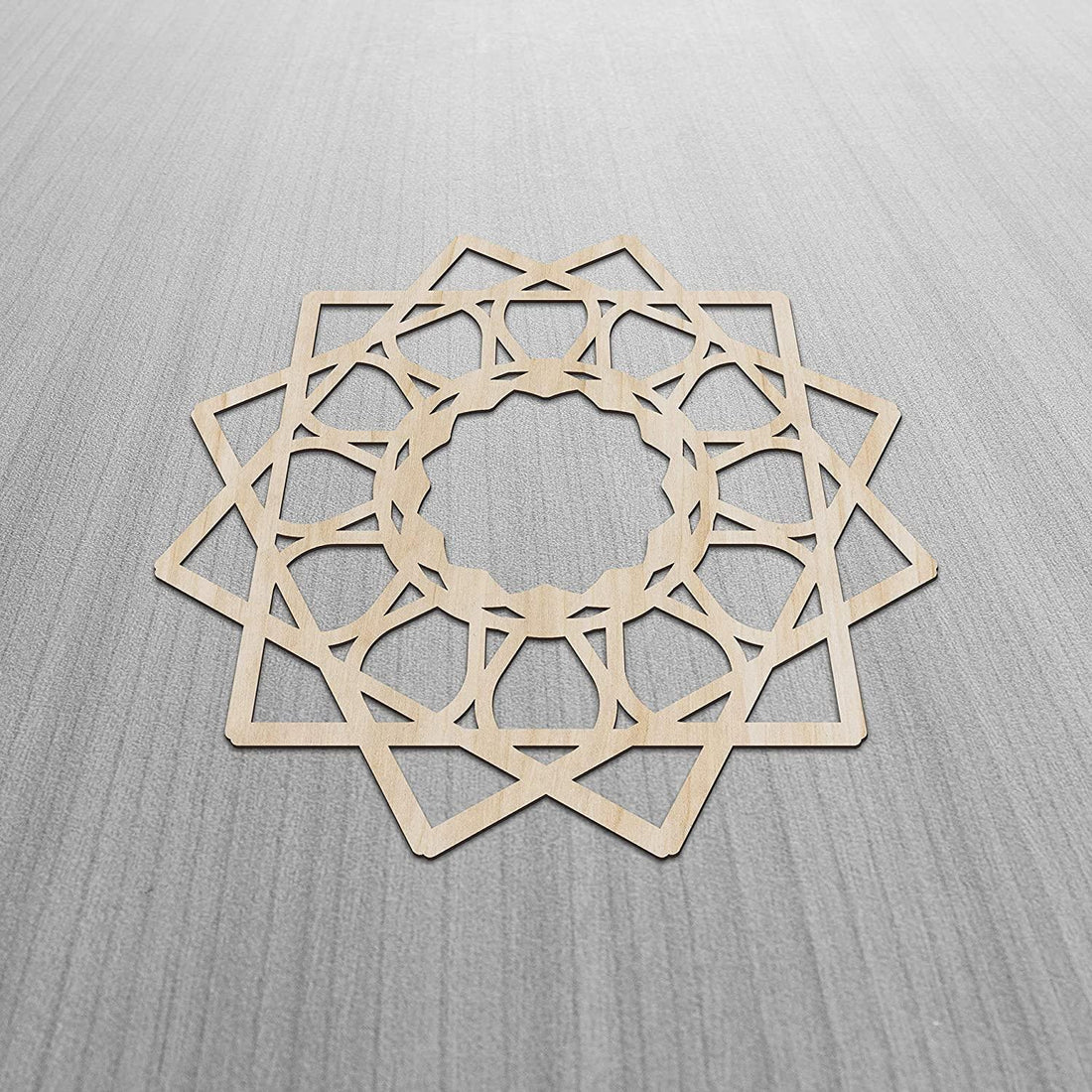 Haoser Mandala Wooden Wall Art, Whirl Look Lattice Abstarct Geometric, Birch Wood Plywood Rustic Wall Art Accent for Hallway Bedroom Living Room Cafes and Offices (Mandala Design-18_30CM) - Haoser