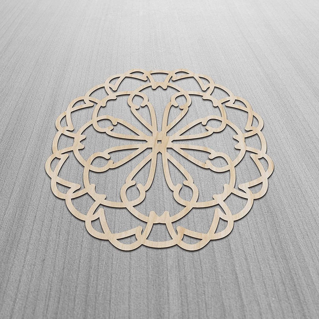 Haoser Mandala Wooden Wall Art, Whirl Look Lattice Abstarct Geometric, Birch Wood Plywood Rustic Wall Art Accent for Hallway Bedroom Living Room Cafes and Offices (Mandala Design-23_30CM) - Haoser