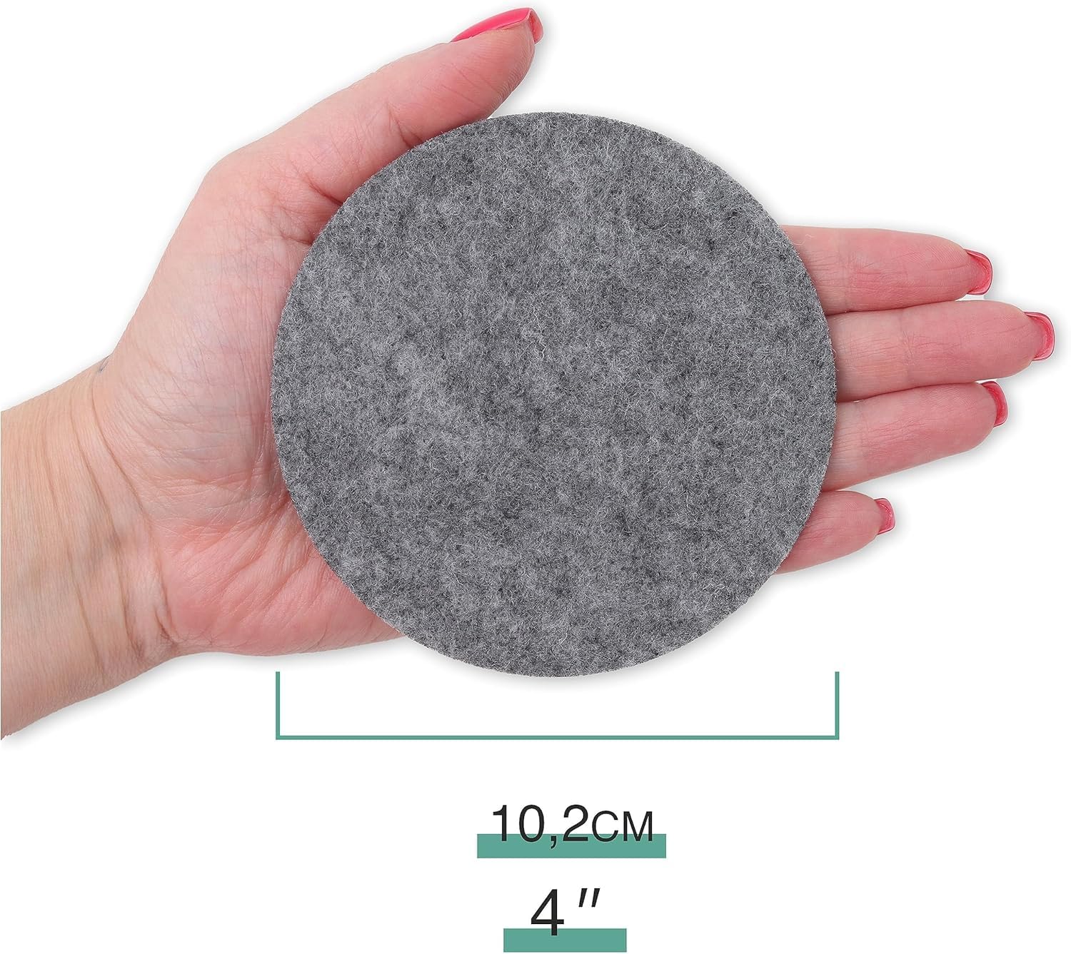 Gray Felt Drink Coasters Round Absorbent Cup Mats for Table Protection