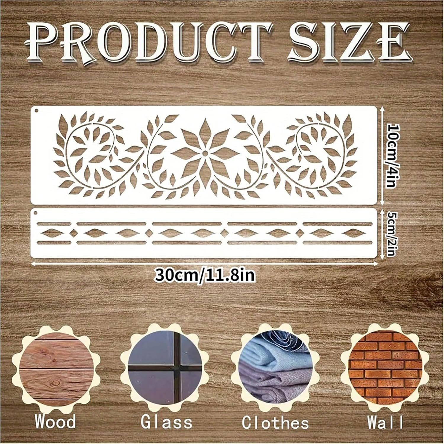 8 Pcs Border Stencils for Painting – Indian Inlay Reusable Plastic Stencil Templates for Wall, Table, Furniture