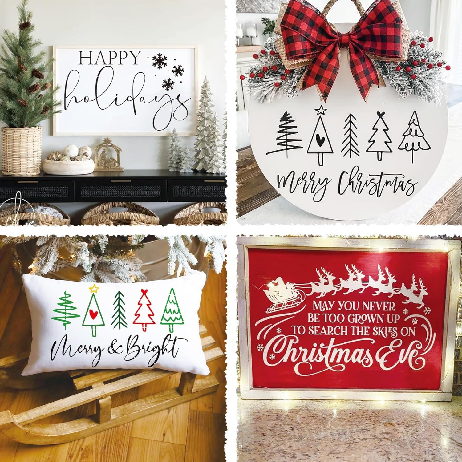 6 Pcs Christmas Doormat Stencils | Reusable Merry Christmas
