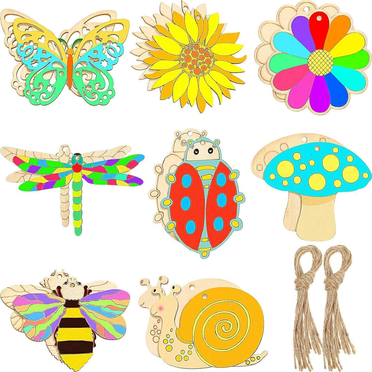 Haoser 10 PCS Unfinished Ice Cream Wood Cutouts 10 Styles Summer DIY Blank Unfinished Wooden Cutouts for Crafts Ice Cream Ornament for Kids Painting, DIY Crafts Home Decoration,Kids Art and Craft kit - Haoser