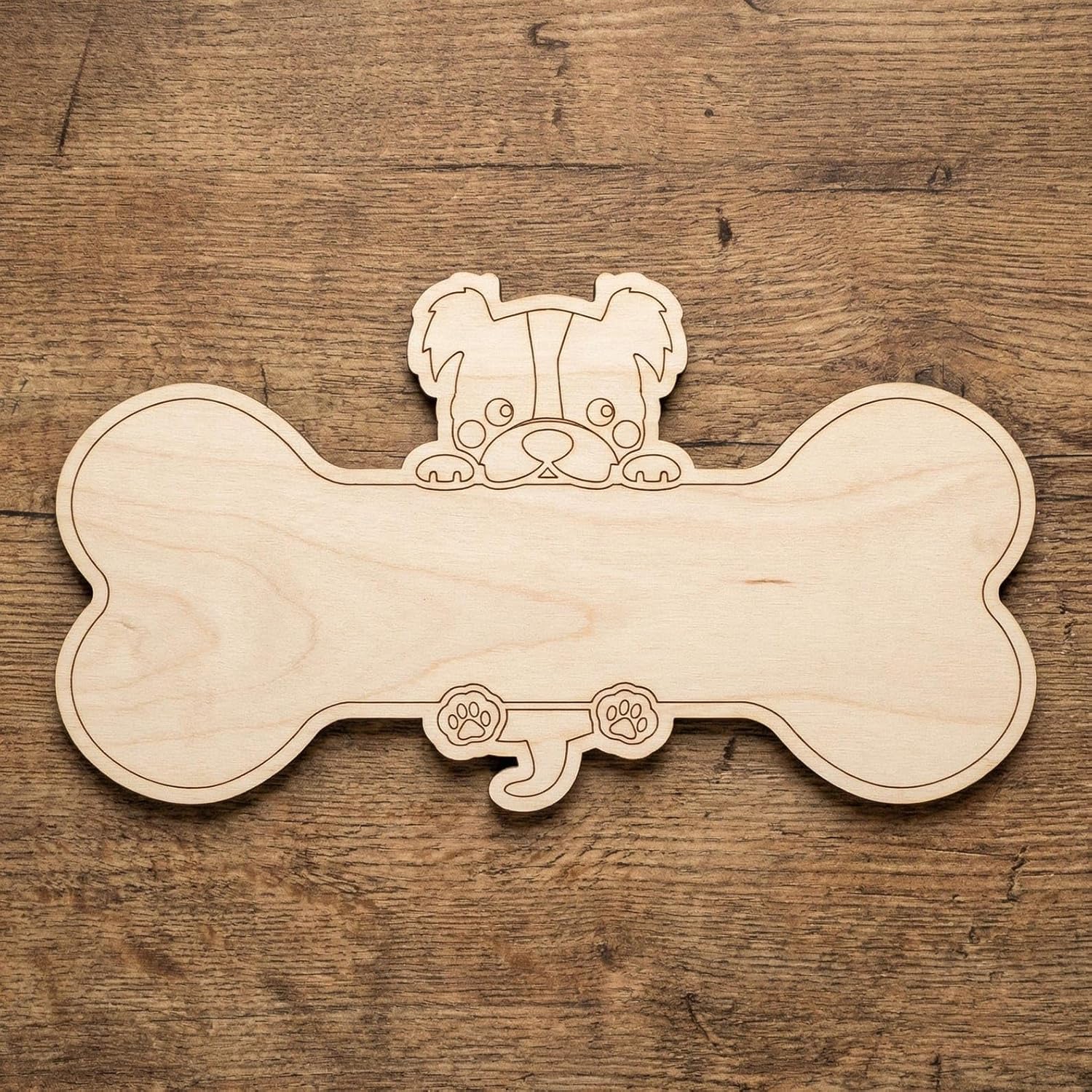 Set of 5 Wooden Dog Bone Name Board Blanks | 6 Inch MDF Craft Base | Unfinihsed Wood