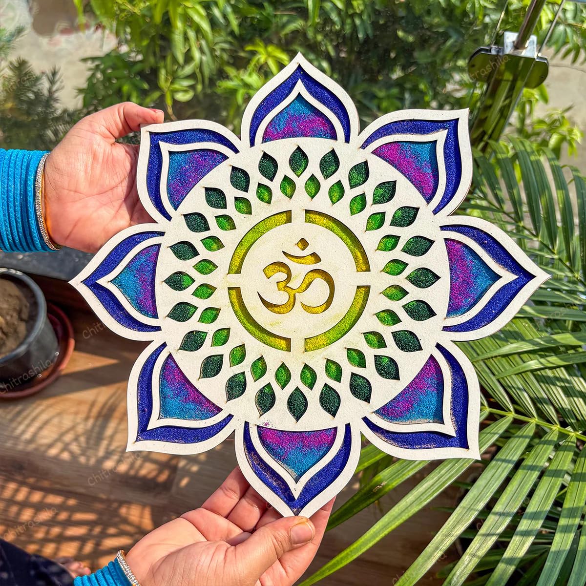 Wooden MDF Rangoli for Diwali Decoration | 12x12 Inch Pine MDF Rangoli Art | Reusable Craft Base for Mandala & Lippan Art Festive Decor Plate for Floor or Wall