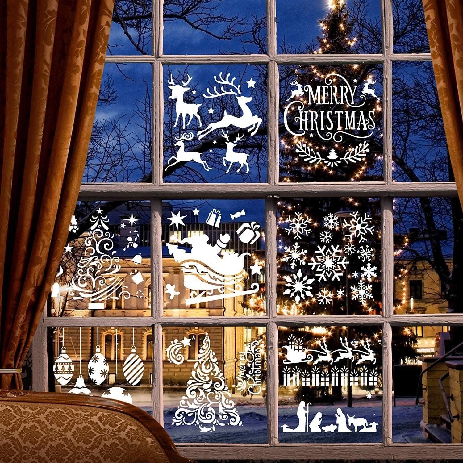 8 Pcs Christmas Plastic Stencils Template | Reusable Craft Stencils for Painting on Wood, Walls, Door & Window Spraying