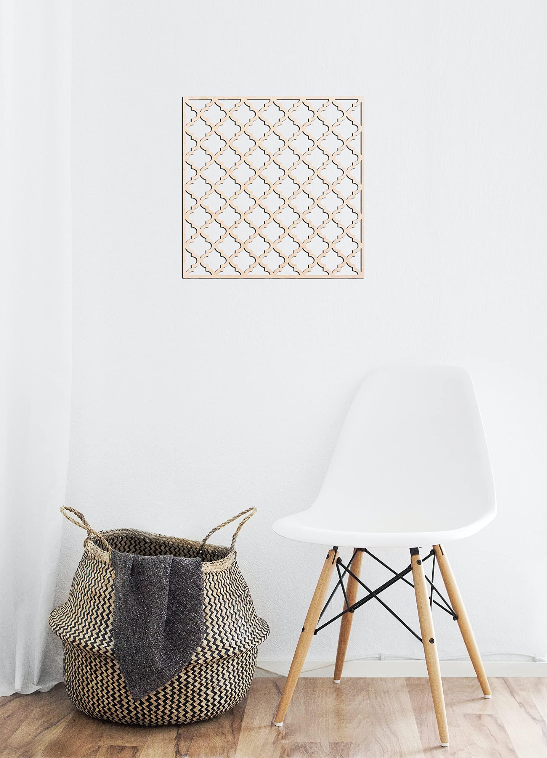 Haoser Wall Hanging Wooden Carved Panel for Room Partition, Cabinet Doors, Windows (Square Panel-1) - Haoser