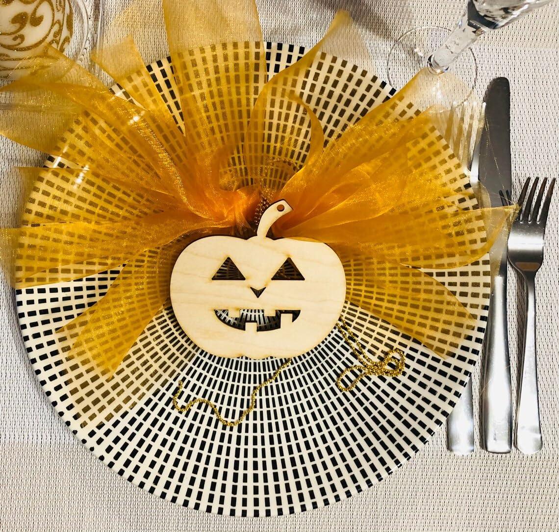 Haoser Wooden Pumpkin Cutout Unfinished Wood Craft Cutout Blank Pumpkin Shape Cutout for Halloween Thanksgiving Party DIY Decoration, 3.9'' inchX3.7 Inch (20 Pcs) - Haoser