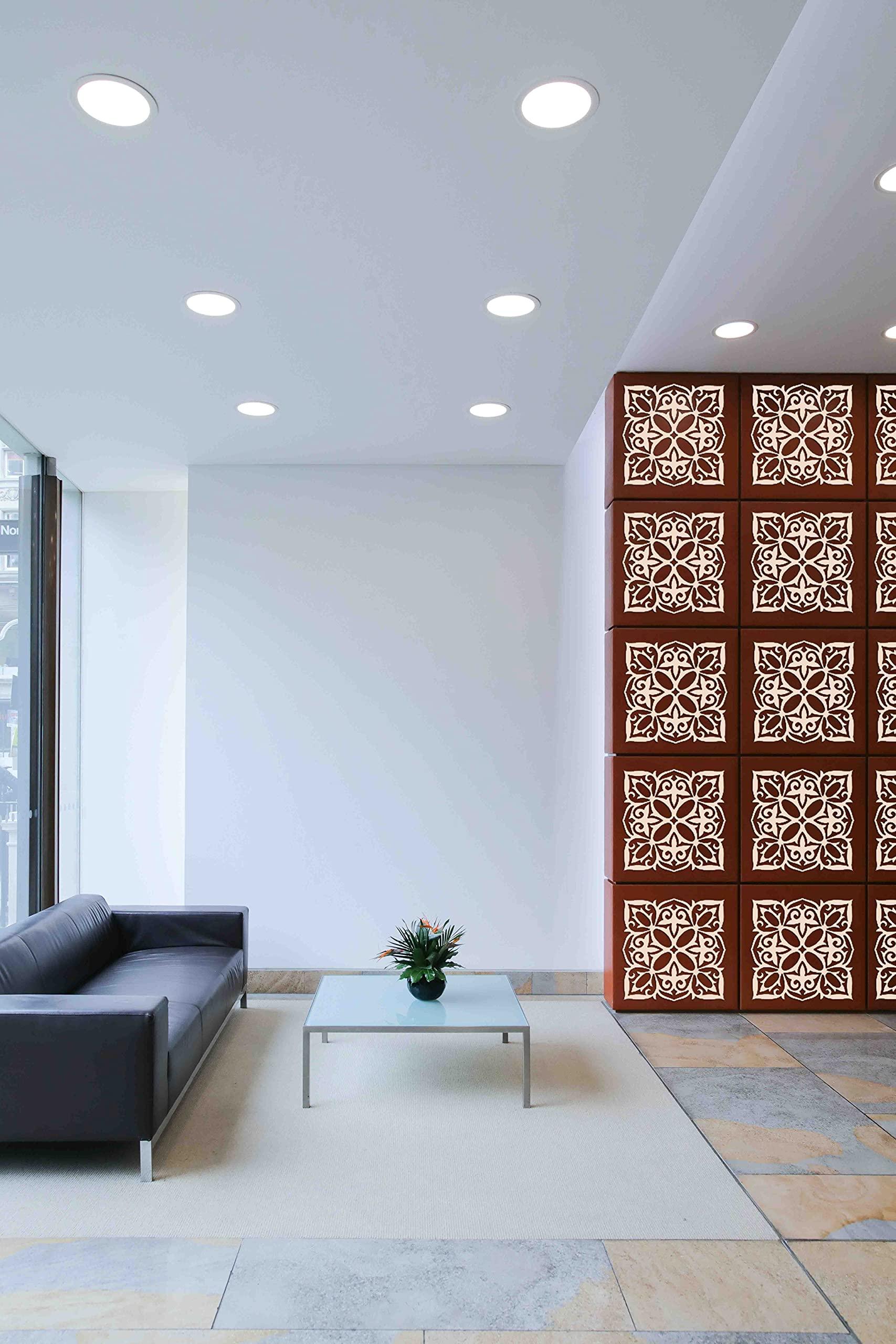 Haoser Home Décor Geometic Laser Cut Carved Panel for Living Room, Windows, Room Partition (Square Panel-10) - Haoser