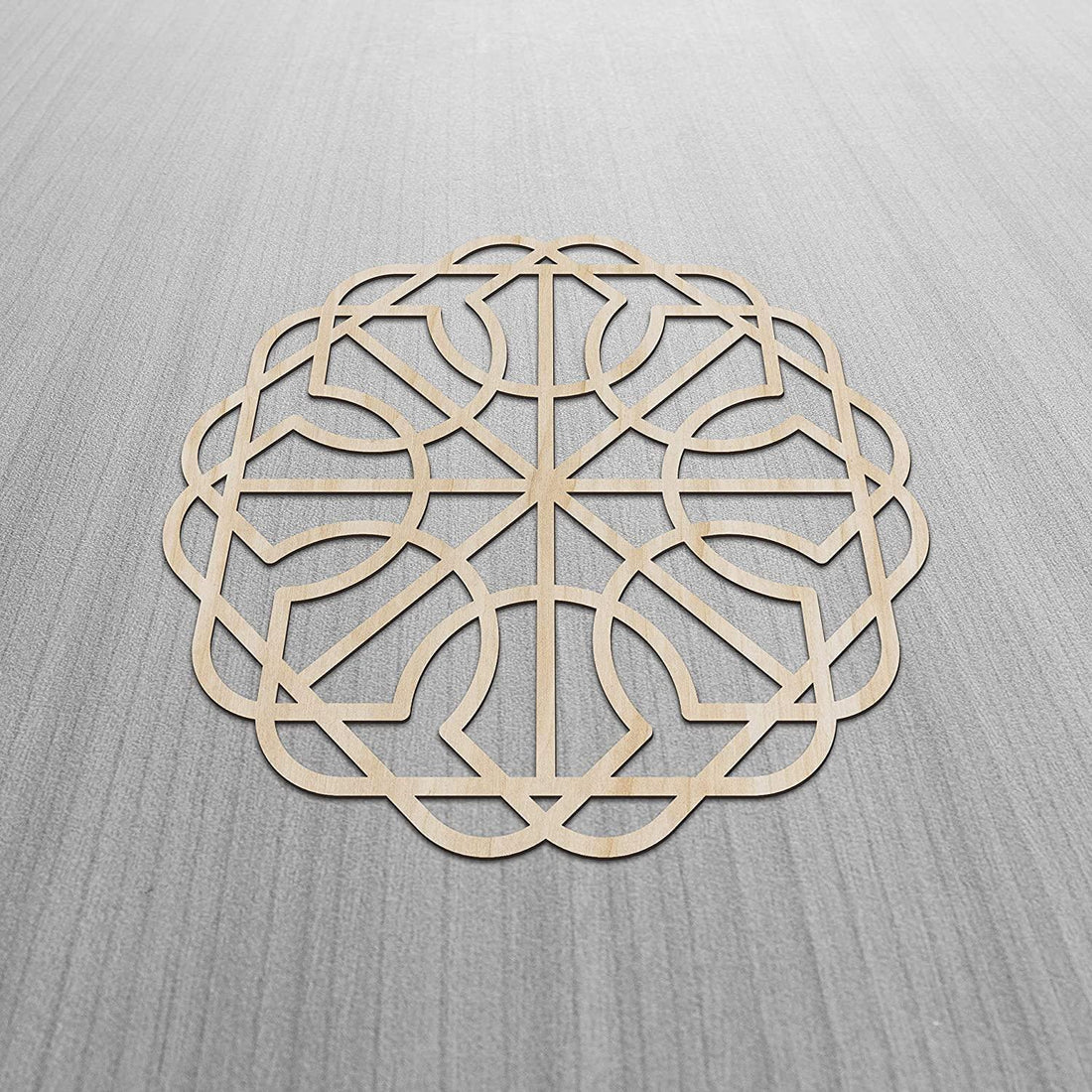 Haoser Mandala Wooden Wall Art, Whirl Look Lattice Abstarct Geometric, Birch Wood Plywood Rustic Wall Art Accent for Hallway Bedroom Living Room Cafes and Offices (Mandala Design-16_30CM) - Haoser
